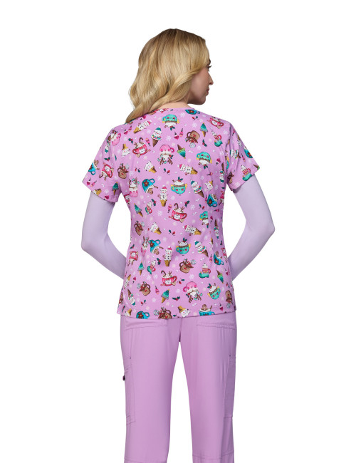 Blouse médicale femme imprimée Noël "Holiday Mugs" (384PR-HLM)