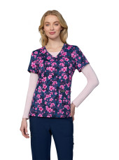 Blouse médicale femme imprimée "Petal and Blooms" (384PRM-PAB)