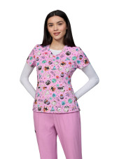 Blouse médicale femme imprimée Halloween "Spooky Treats" (384PR-SPO)
