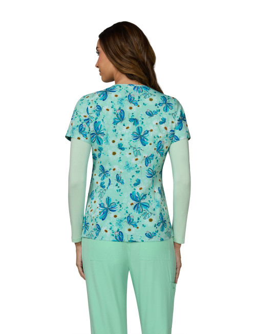 Blouse médicale femme imprimée "Spring Sprung" (384PR-SSU)