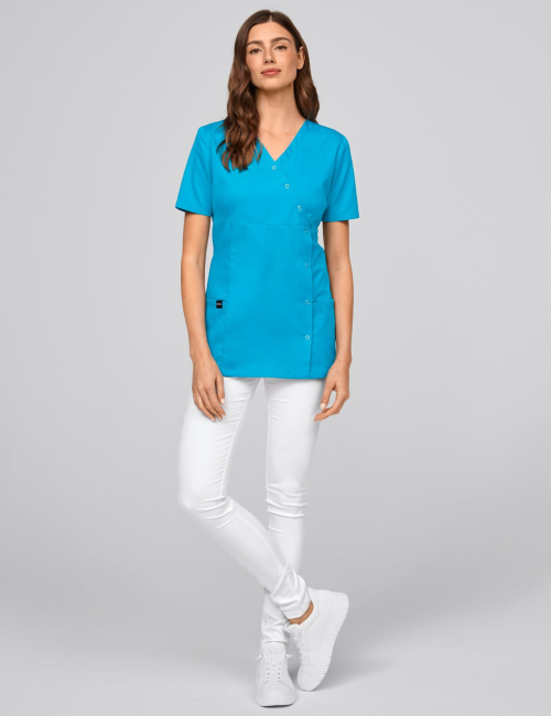 Blouse médicale à boutonnière asymétrique 7DAYS femme "LYON"