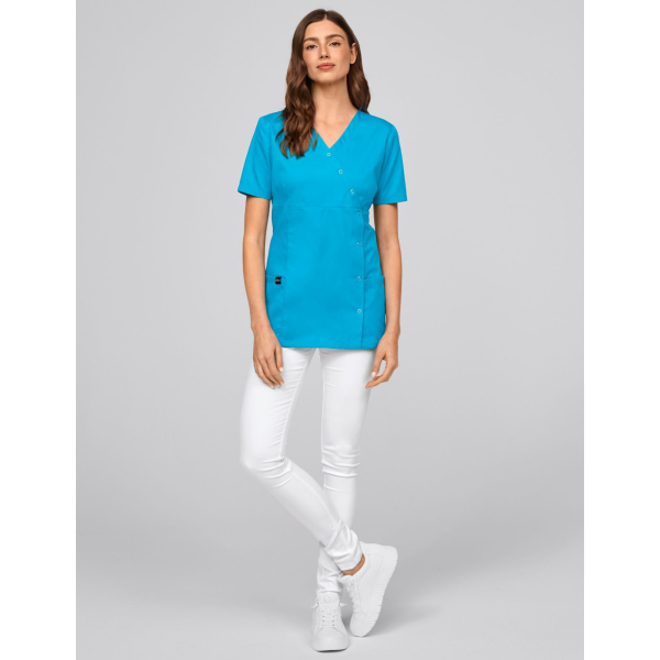 Blouse médicale à boutonnière asymétrique 7DAYS femme "LYON"