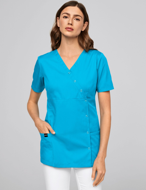 Blouse médicale à boutonnière asymétrique 7DAYS femme "LYON"