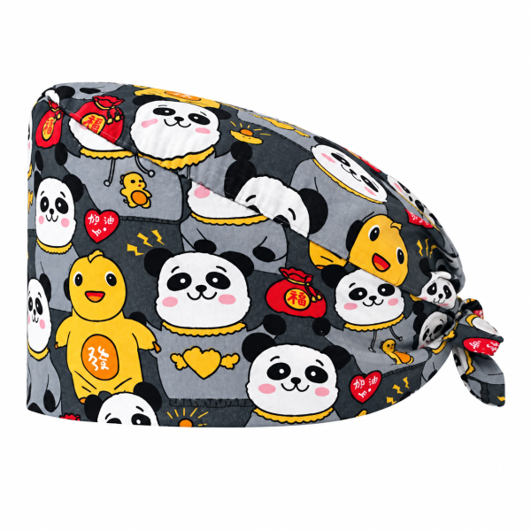 Calot unisexe "Pandas sur fond gris" (209-12218)