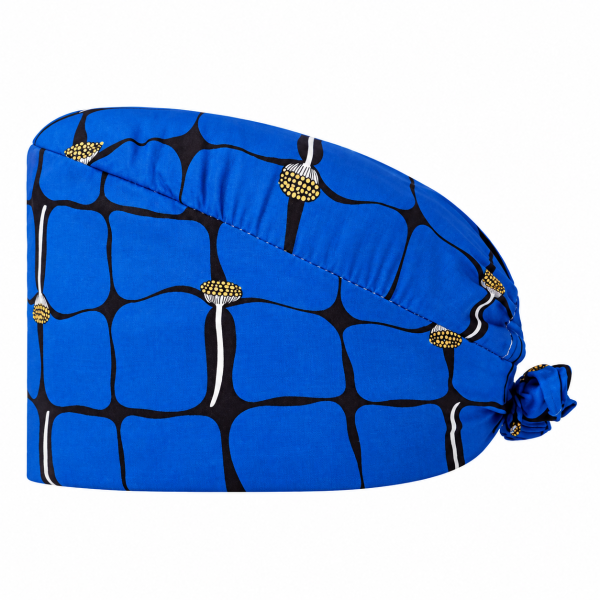 Calot unisexe "Cubes bleu royal et pistils de fleurs" (209-12343)
