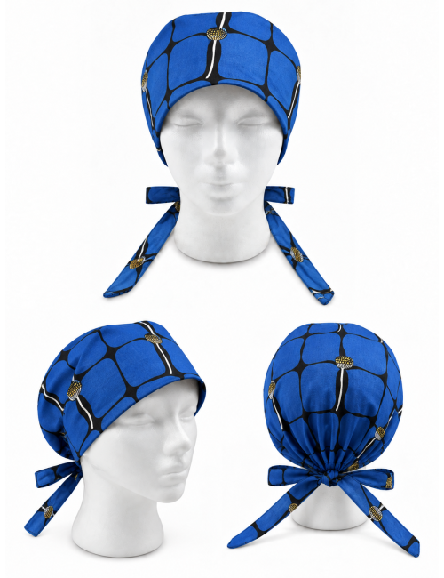 Calot unisexe "Cubes bleu royal et pistils de fleurs" (209-12343)