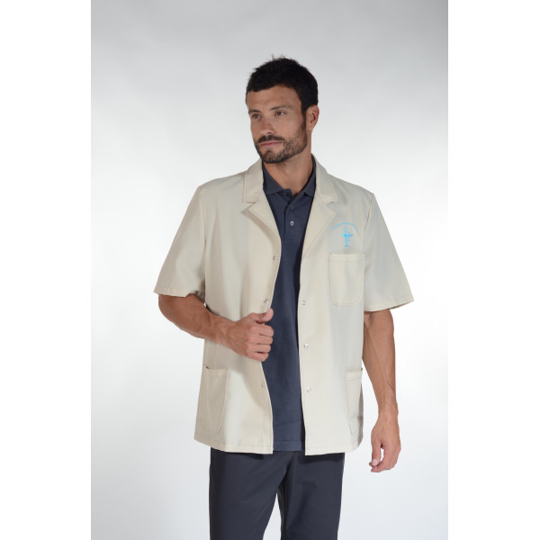 Blouse médicale tissu écologique, pressions, "Brest", PASTELLI