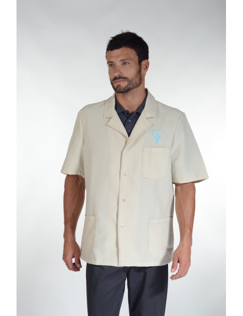 Blouse médicale tissu écologique, pressions, "Brest", PASTELLI