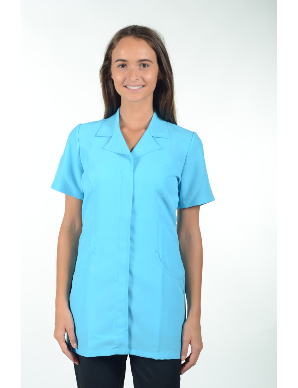 Blouse médicale tissu écologique, pressions, "Marsiglia", PASTELLI