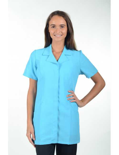 Medical gown ecological fabric, snaps, "Marsiglia", PASTELLI