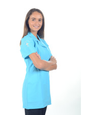Blouse médicale tissu écologique, pressions, "Marsiglia", PASTELLI