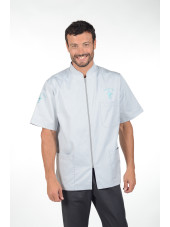 Blouse médicale homme zippée, Mankaia Factory, nouveau tissu (047)
