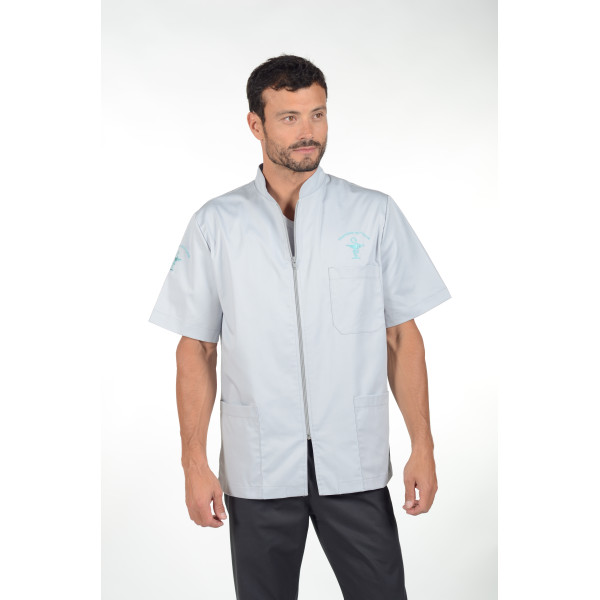 Blouse médicale homme zippée, Mankaia Factory, nouveau tissu (047)