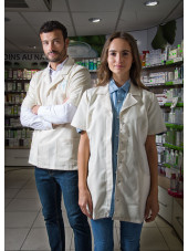 Blouse médicale tissu écologique, pressions, "Brest", PASTELLI