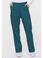 Pantalon médical Unisexe élastique, Dickies, Collection "EDS signature" (86106), couleur vert caraïbe, vue face