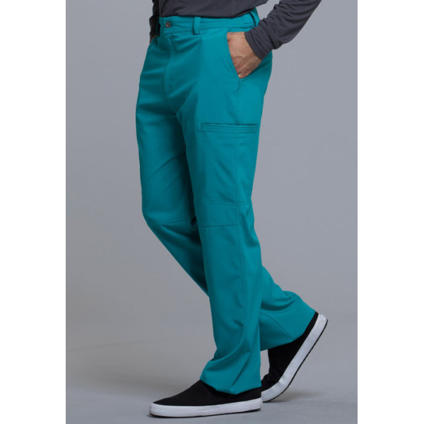 Pantalon à bouton homme, Cherokee, Collection "Infinity" (CK200A) teal blue droite