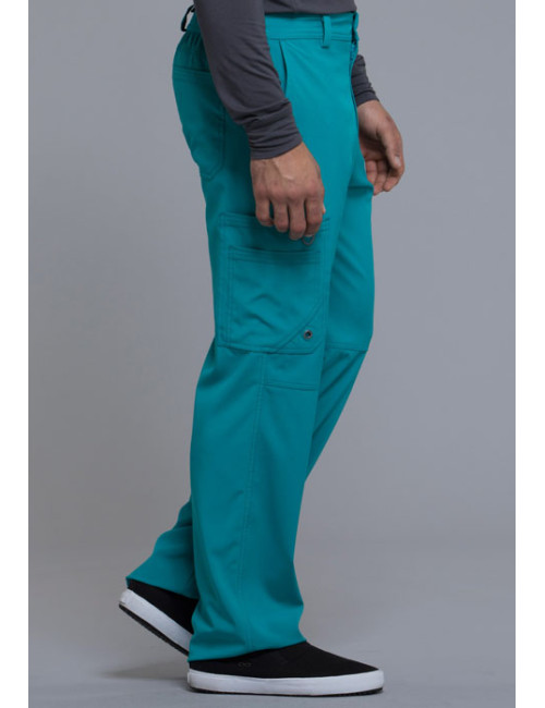 Pantalon à bouton homme, Cherokee, Collection "Infinity" (CK200A) teal blue gauche